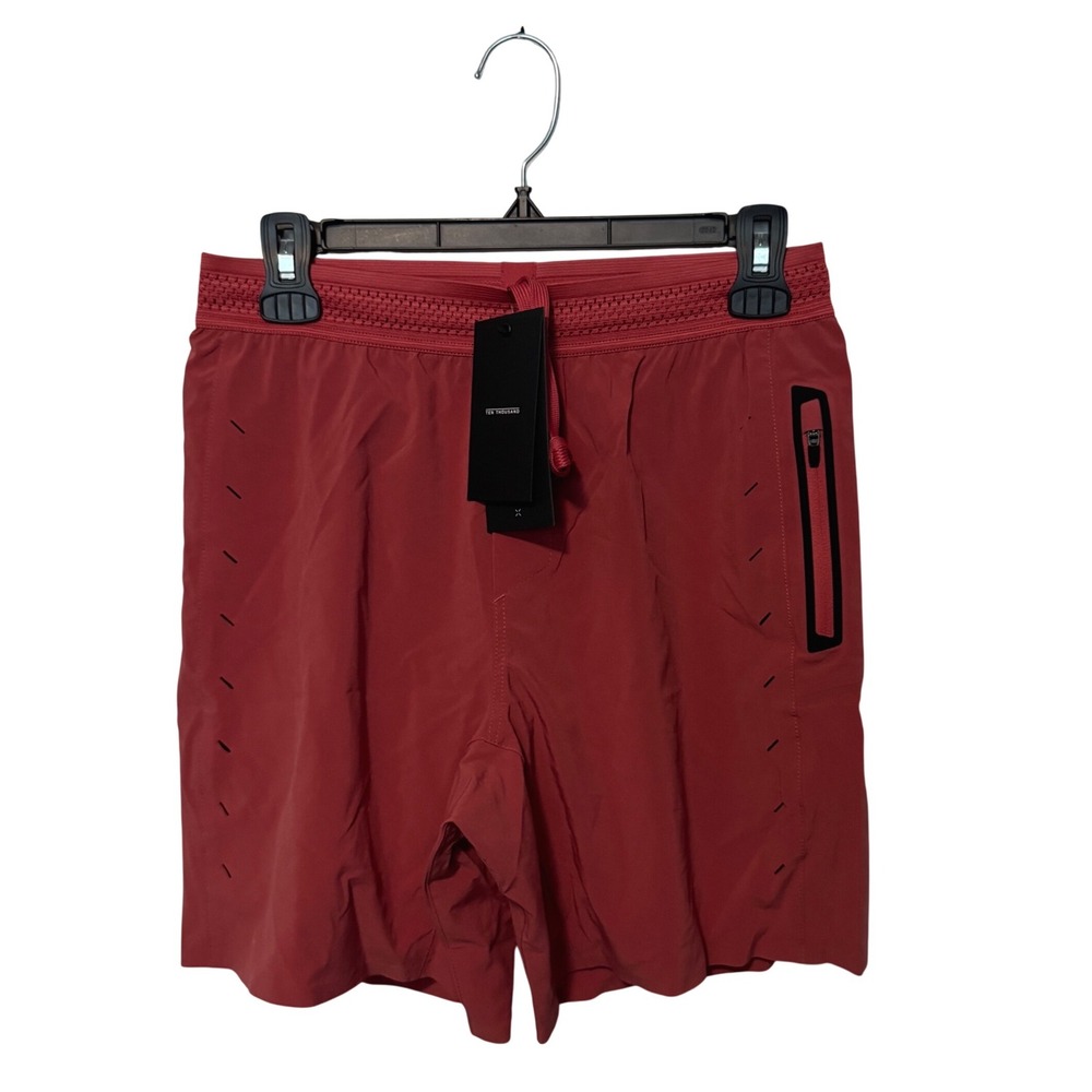 Ten Thousand Session Short Mens Small Red 7" Lined Training Workout Performance